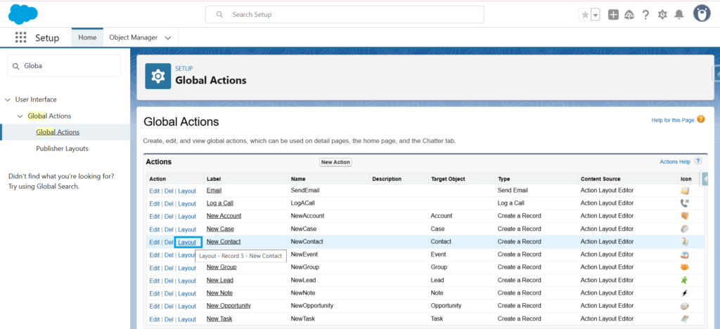 Mark fields in Salesforce as required using Global actions