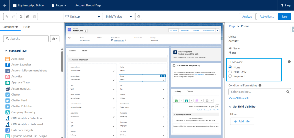 Mark fields in Salesforce as required using Lightning record page