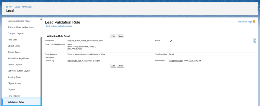 Mark fields in Salesforce as required using Validation rules
