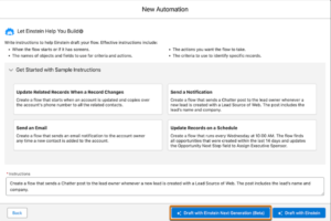 Create Draft Flows with Einstein Next Generation